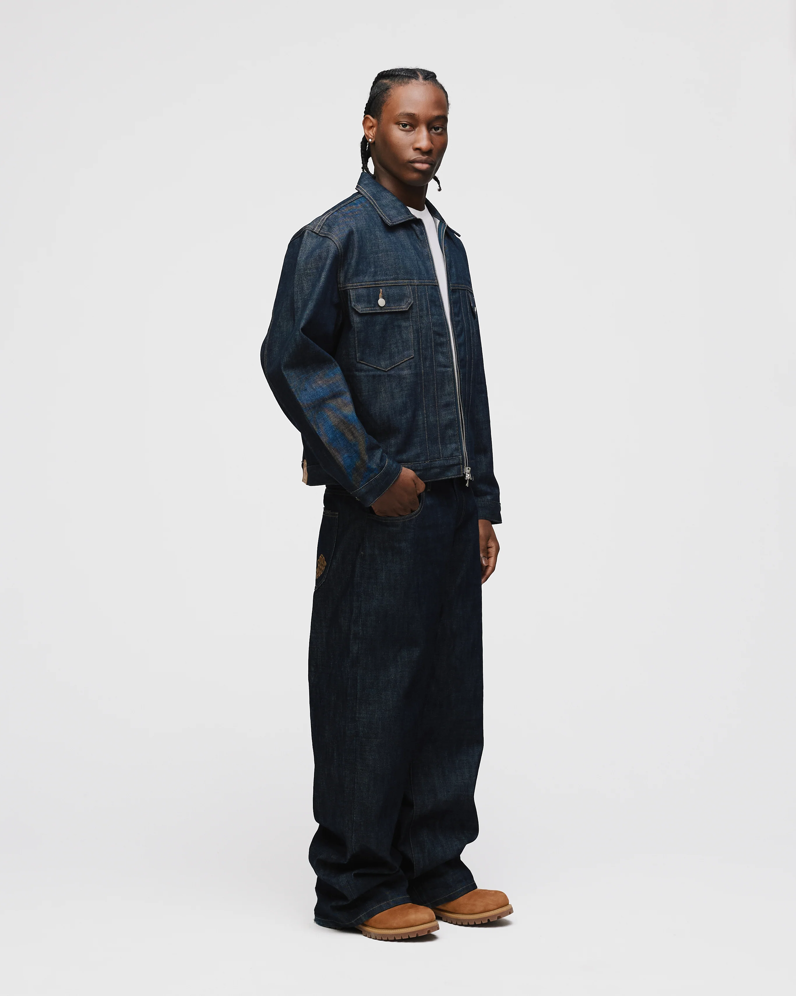 Raw Denim Jacket - Indigo - Image 5