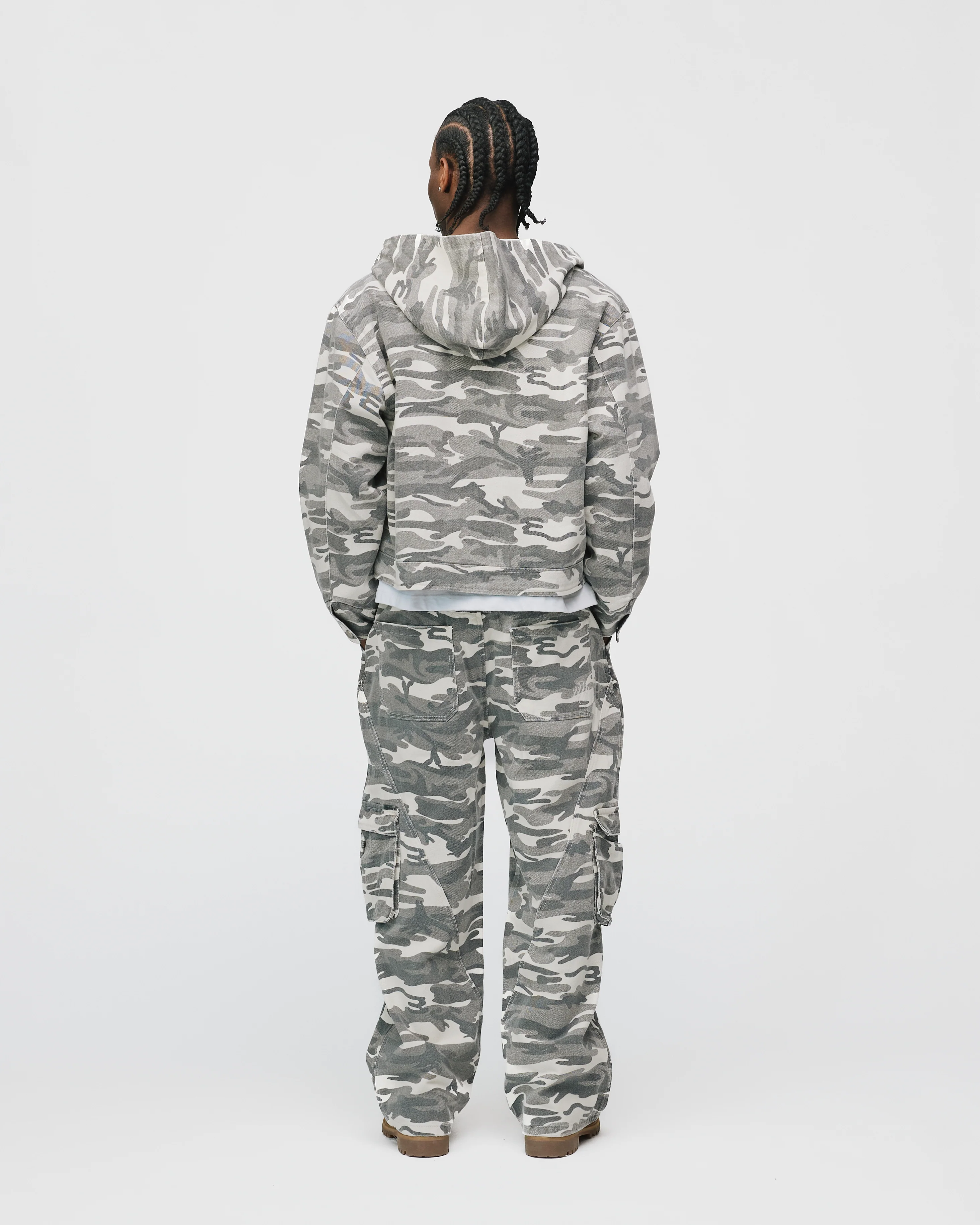 Reversible Hooded Jacket - White Camo - Image 6