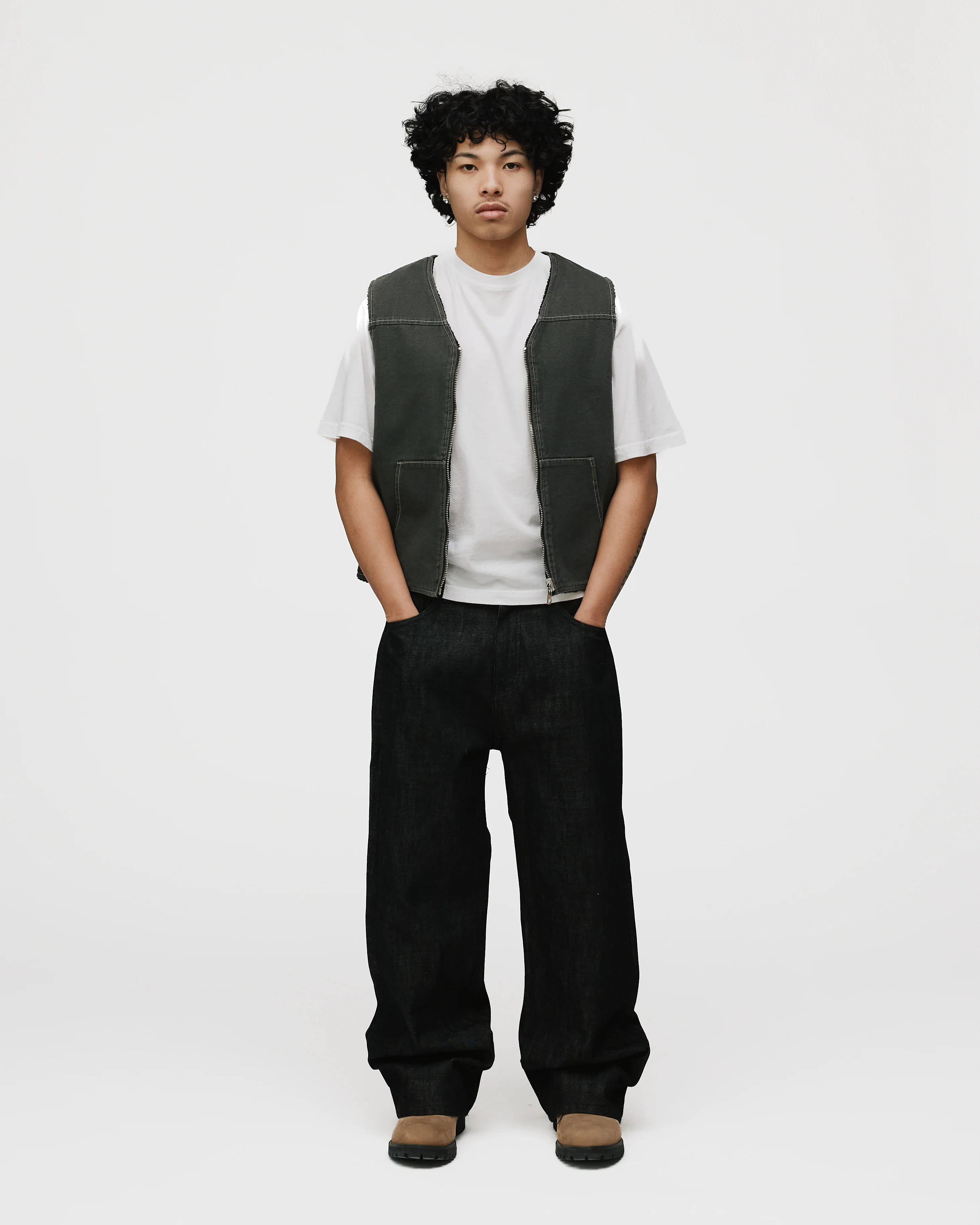 Reversible Workwear Vest - Washed Grey - Image 4