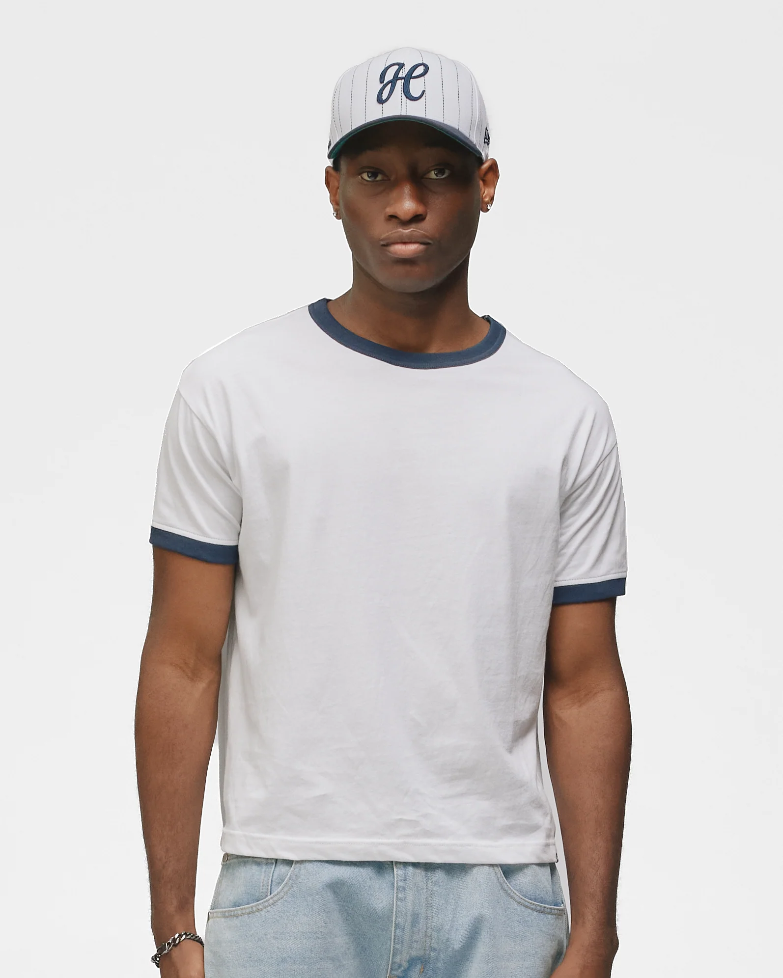 Ringer T-Shirt - Navy - Image 3