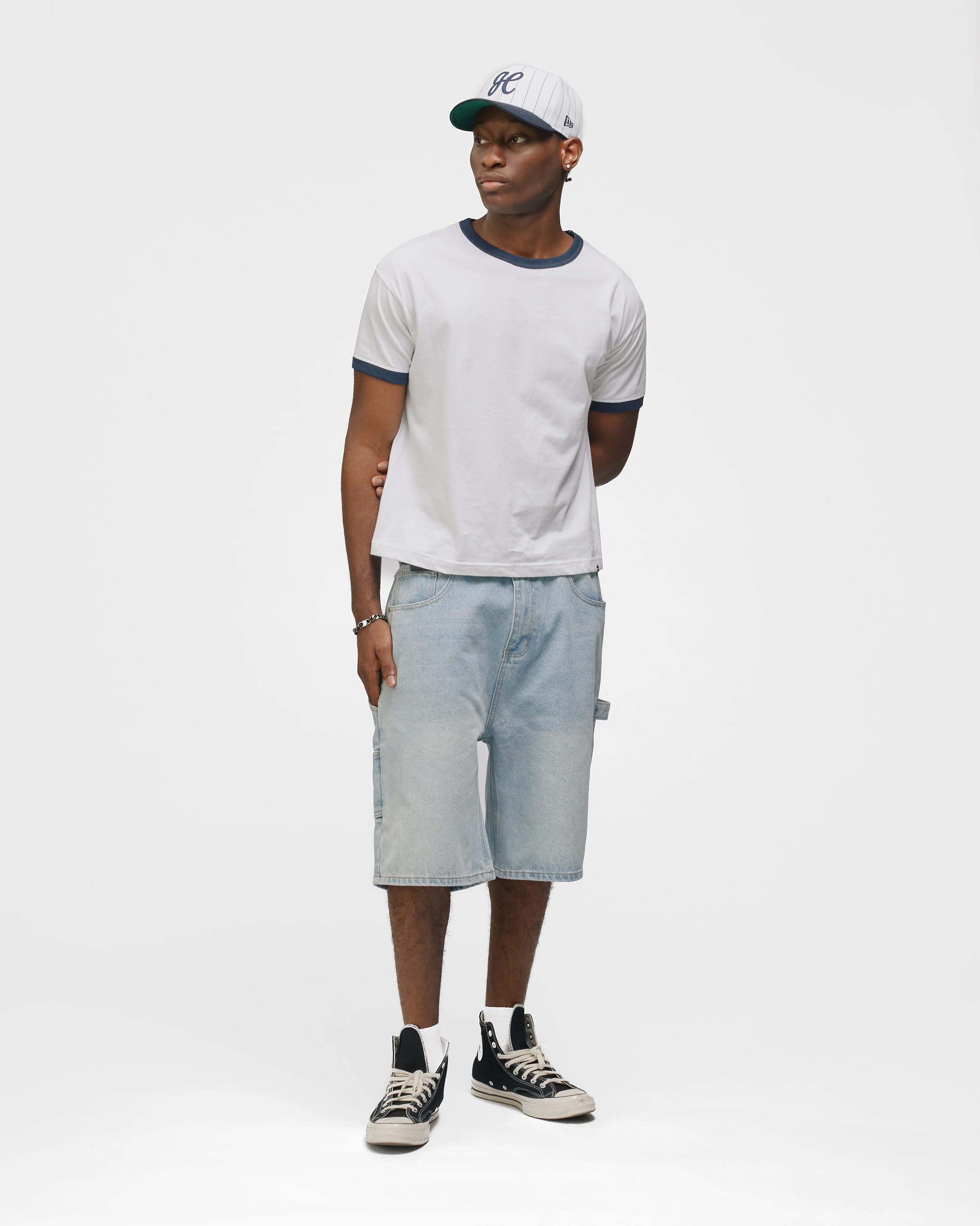 Ringer T-Shirt - Navy - Image 4
