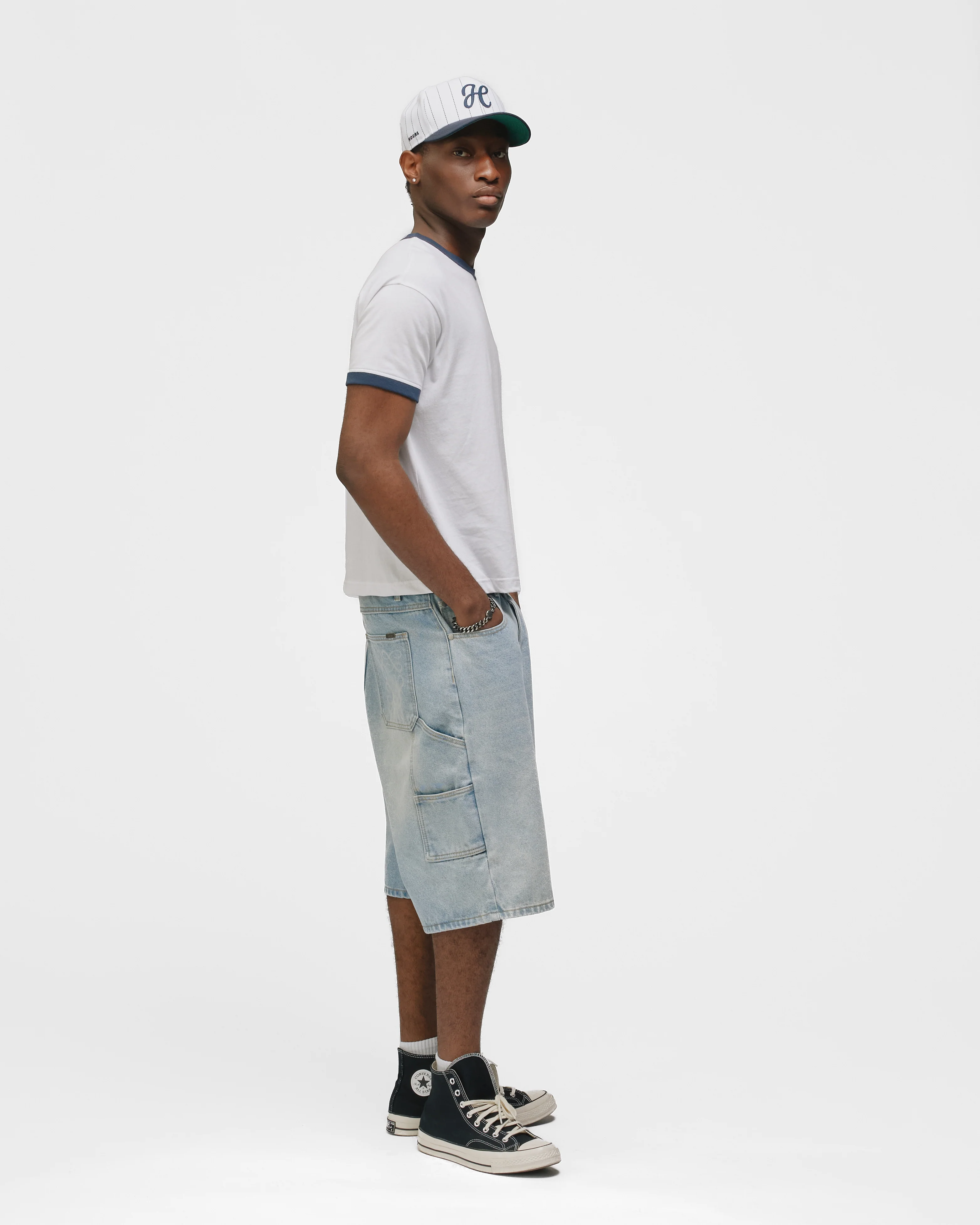 Ringer T-Shirt - Navy - Image 6