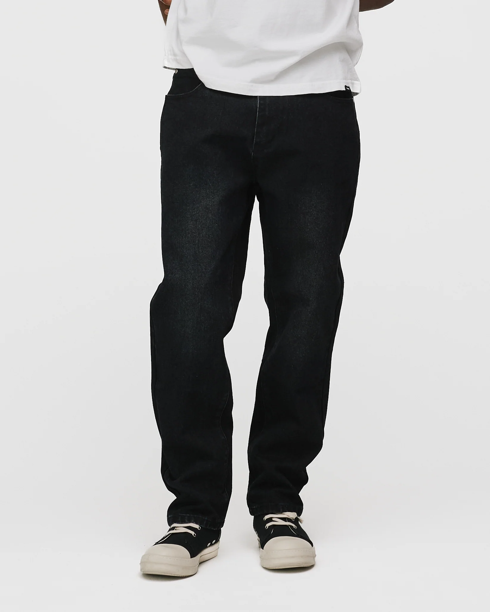 Slim Denim Pants - Washed Black - Image 3