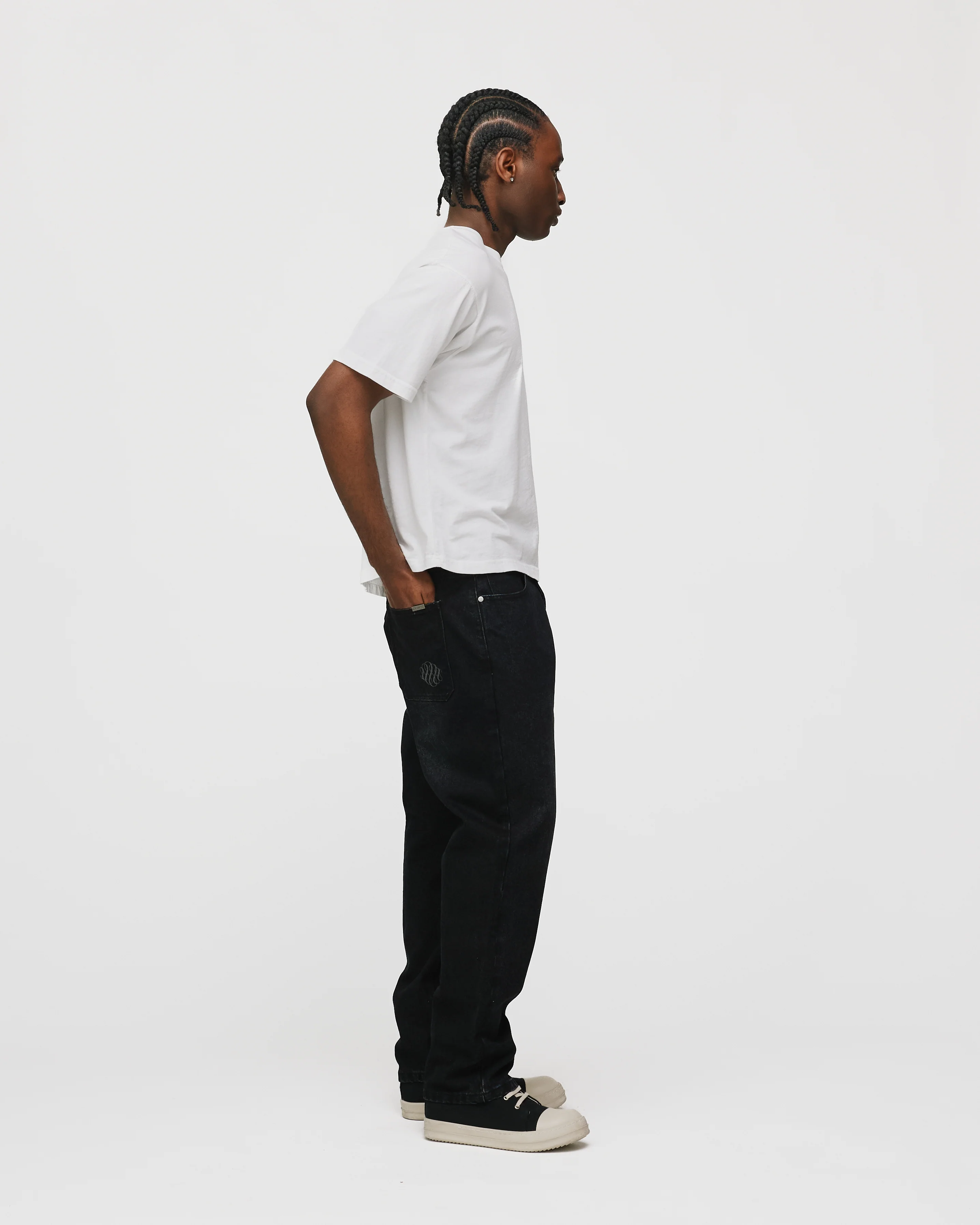 Slim Denim Pants - Washed Black - Image 6