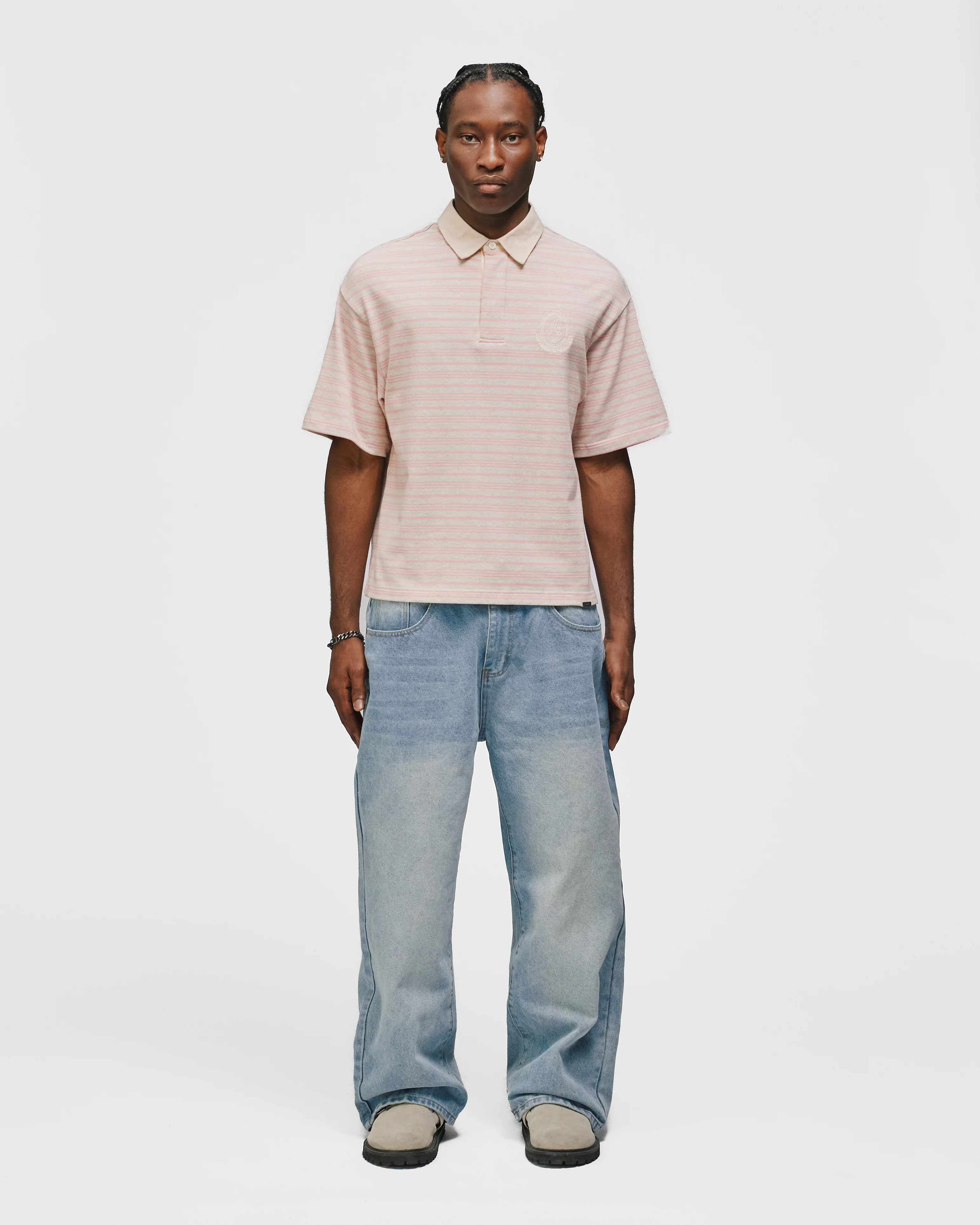Striped Polo Shirt - Pink - Image 2