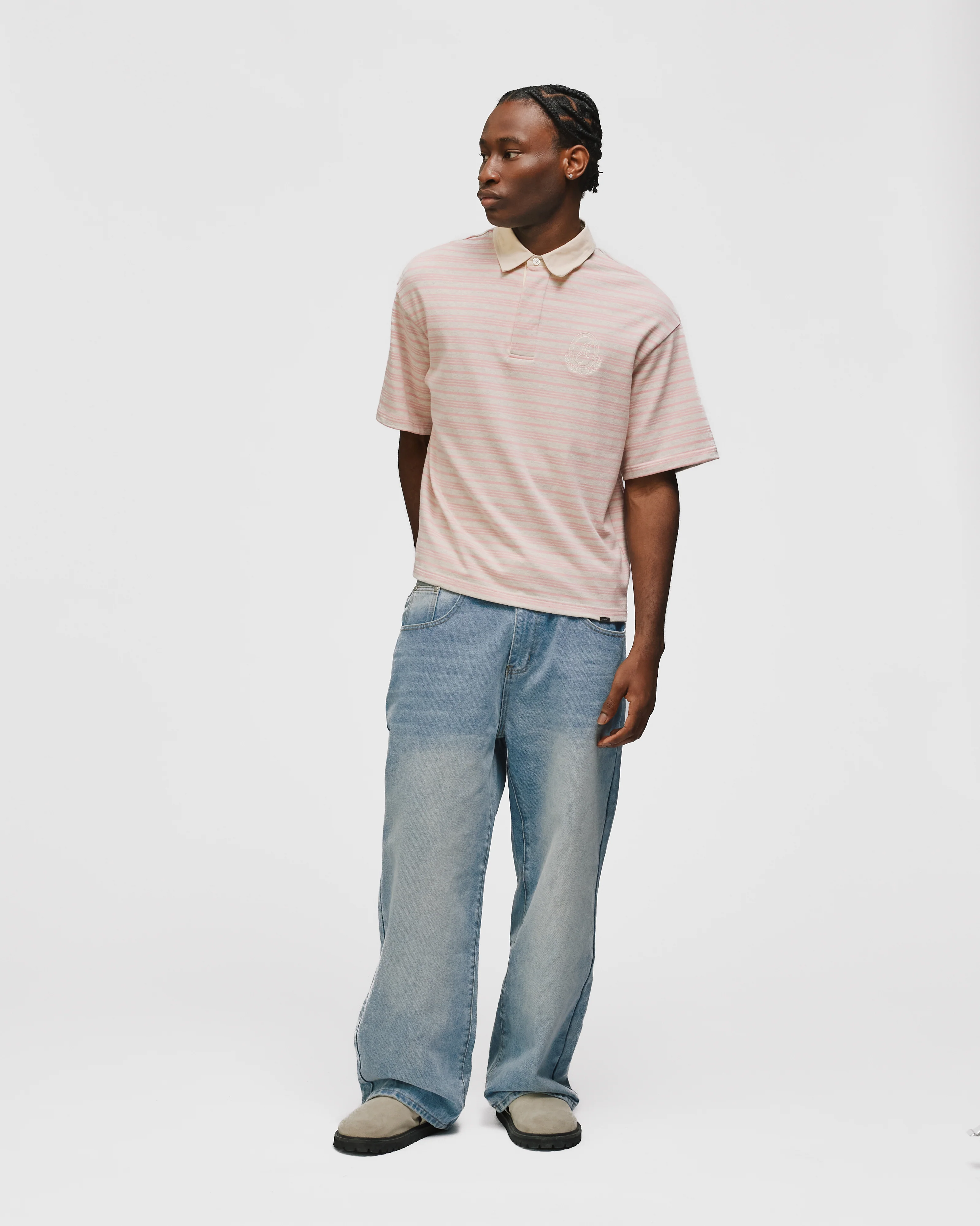 Striped Polo Shirt - Pink - Image 4