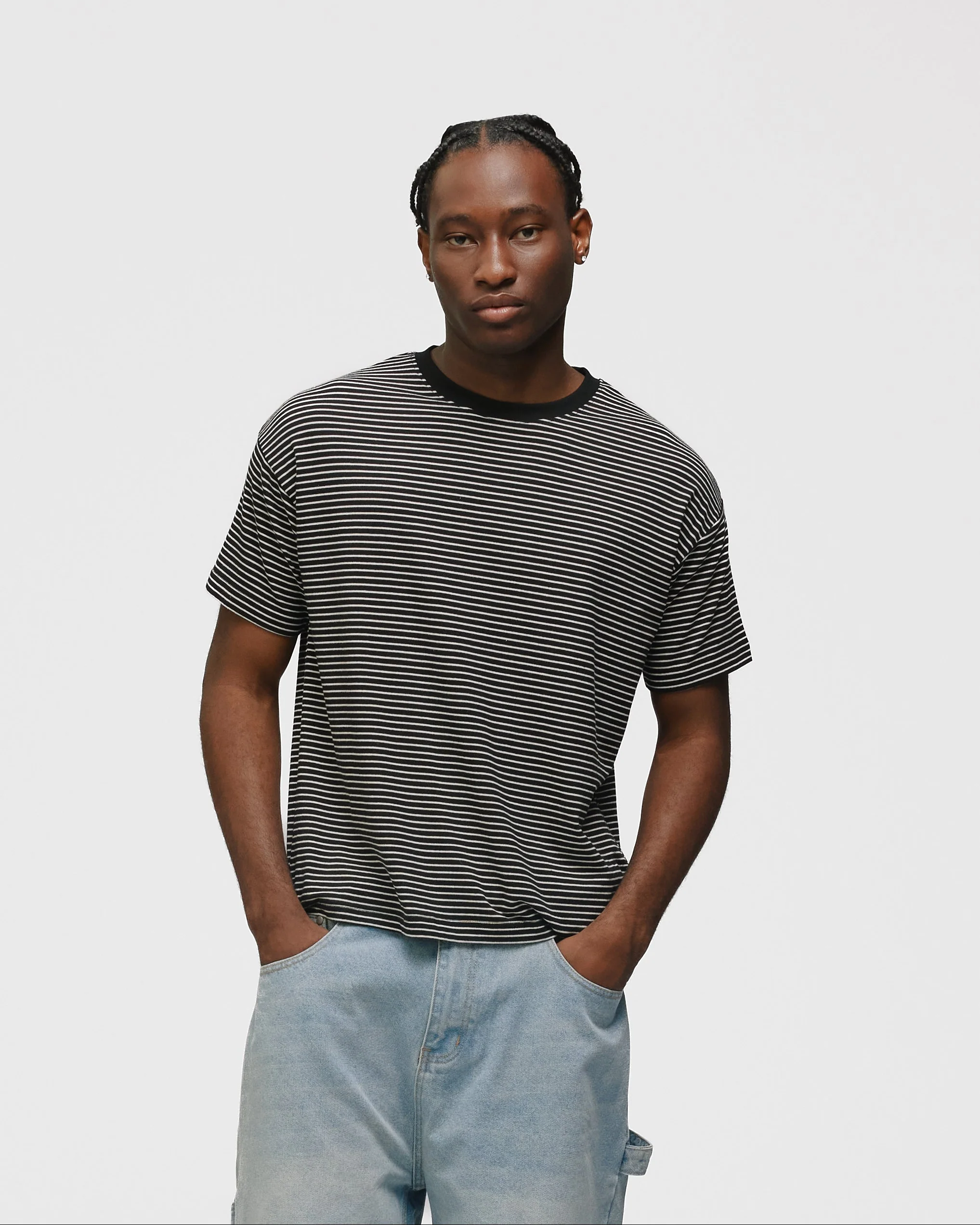 Striped T-Shirt - Black - Image 3