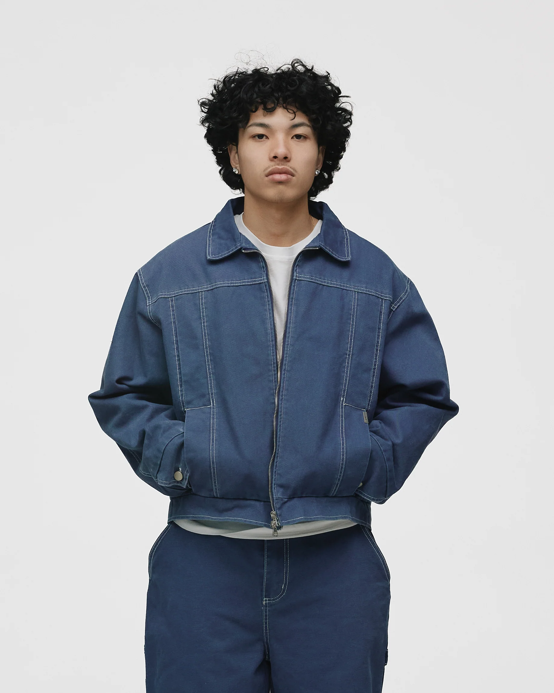 Workwear Jacket - Washed Blue - Image 3
